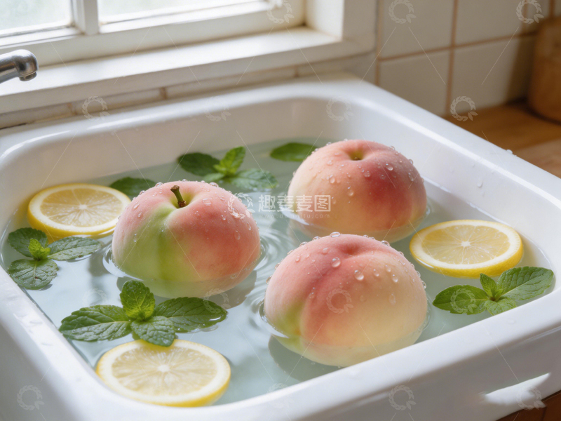 高清大图下载【趣麦麦图】清新夏日水果泡洗场景