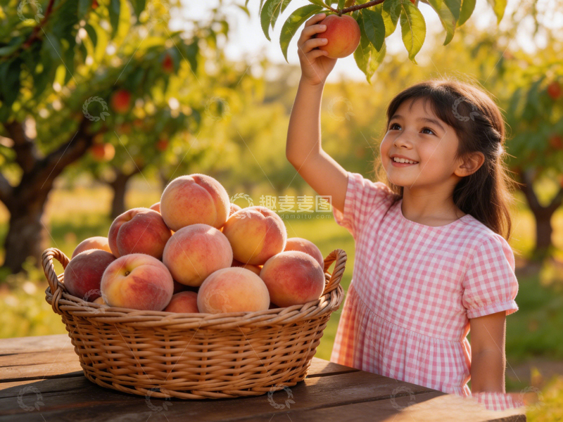 高清大图下载【趣麦麦图】果园采摘童趣图片