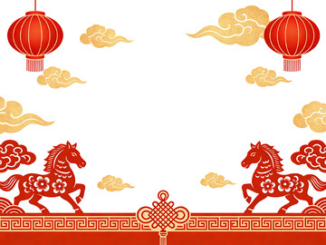 传统中国风春节喜庆元素设计图