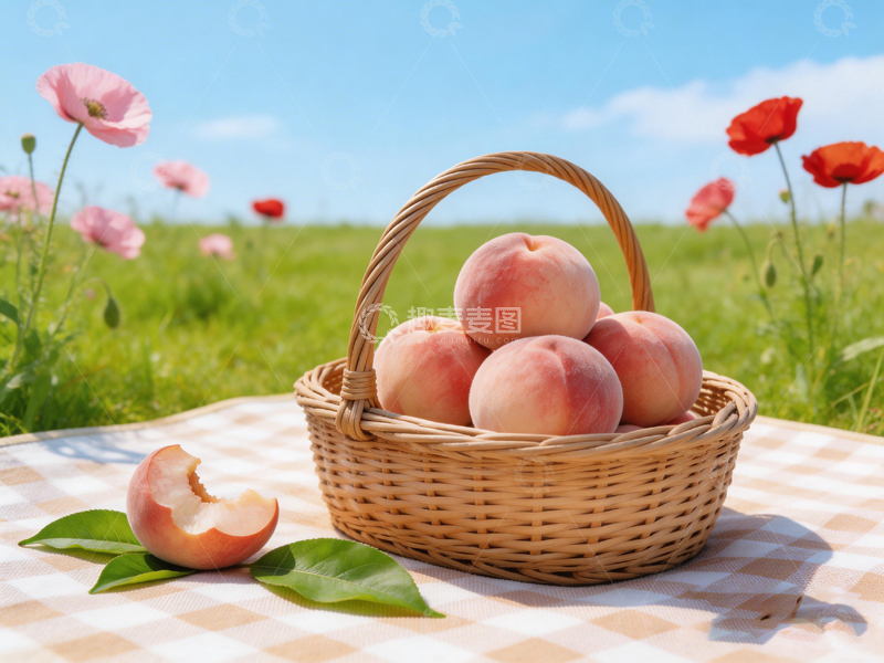 高清大图下载【趣麦麦图】田园风桃子野餐风光摄影