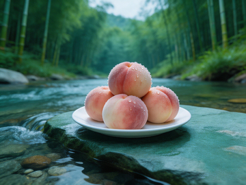 自然风桃子静物摄影