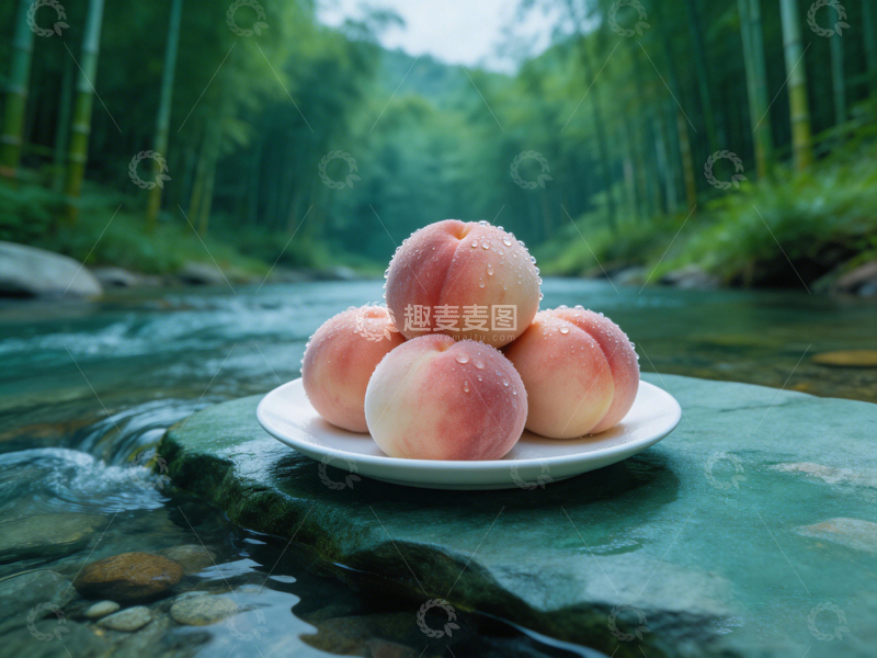 高清大图下载【趣麦麦图】自然风桃子静物摄影