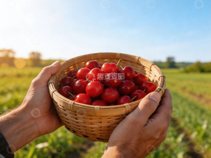 高清大图下载【趣麦麦图】田园樱桃丰收篮
