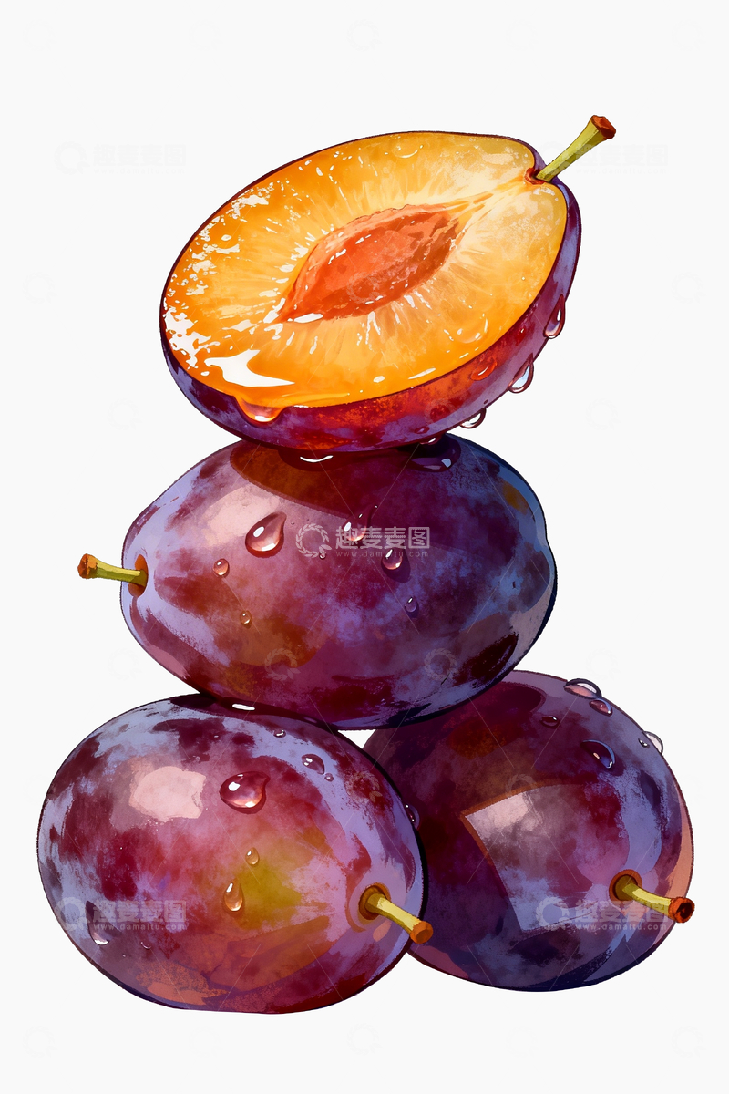 源文件下载【趣麦麦图】手绘风格智利西梅1