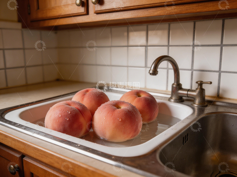高清大图下载【趣麦麦图】厨房水槽桃子静物摄影