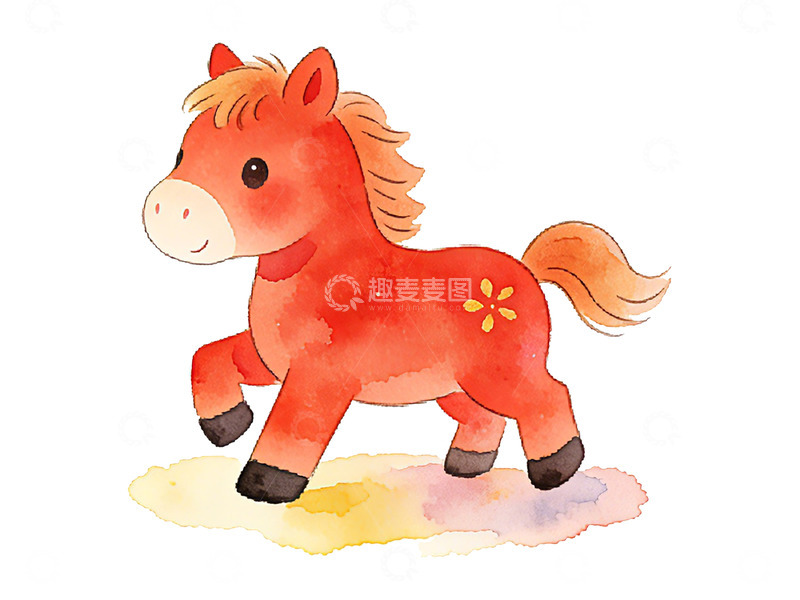 高清大图下载【趣麦麦图】卡通小马插画 设计素材