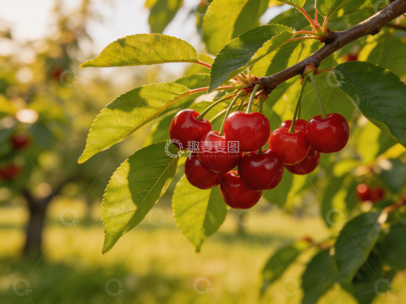 高清大图下载【趣麦麦图】果园樱桃熟透美景摄影图片