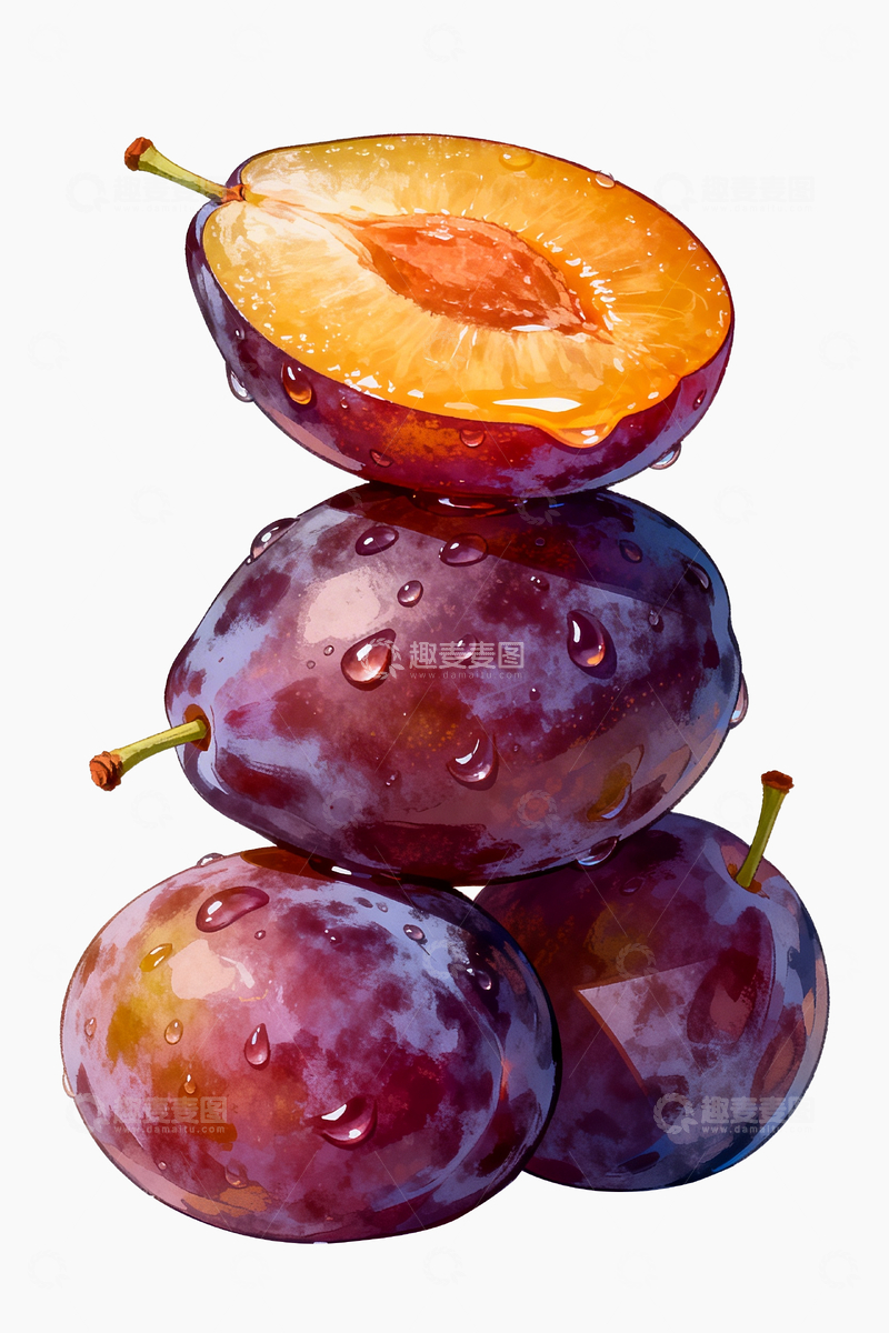 源文件下载【趣麦麦图】手绘风格智利西梅3