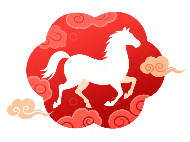 高清大图下载【趣麦麦图】中国风马年吉祥图案设计元素