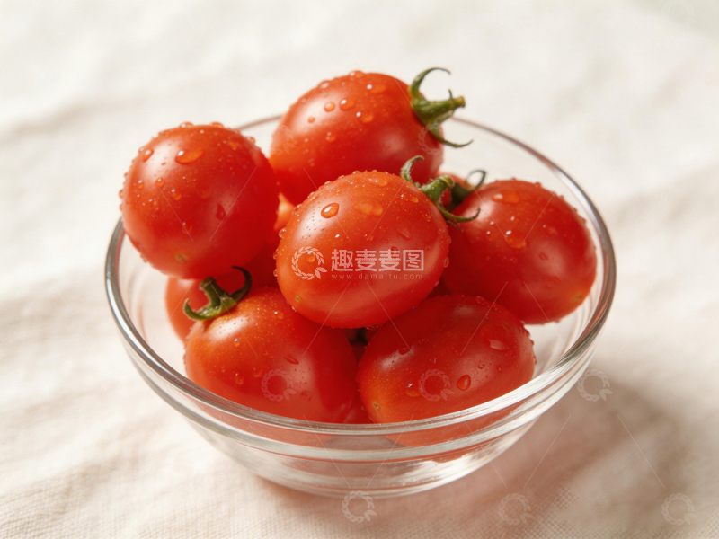 高清大图下载【趣麦麦图】新鲜番茄玻璃碗摄影