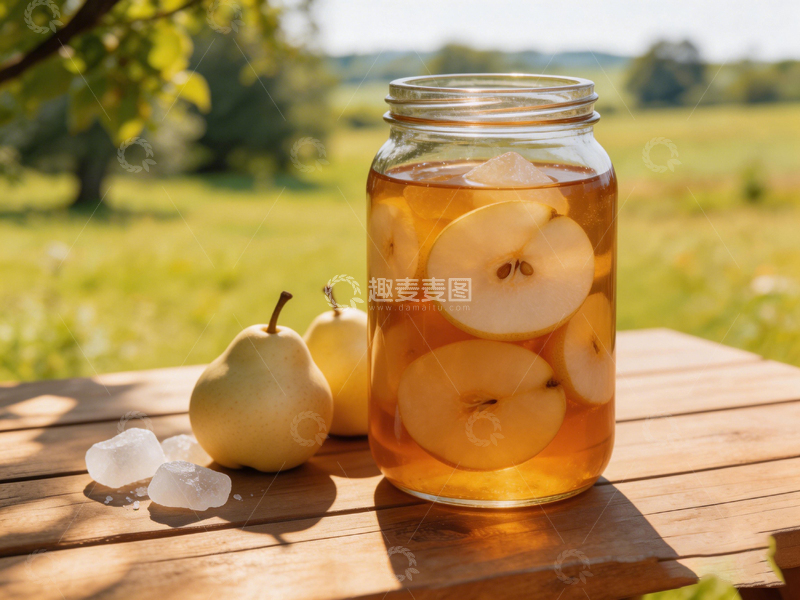 高清大图下载【趣麦麦图】阳光果园罐装梨子
