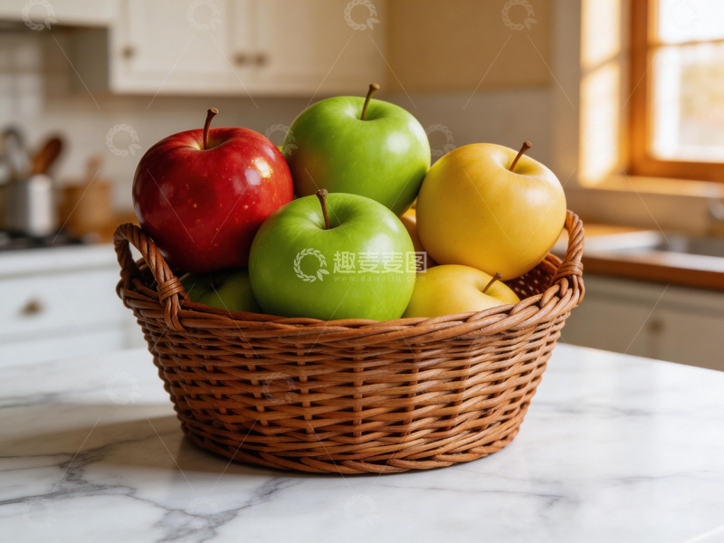 高清大图下载【趣麦麦图】田园风格厨房水果篮摄影