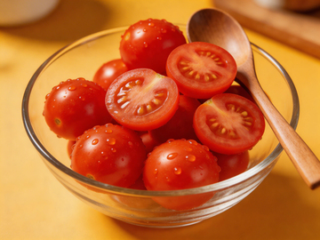 清新玻璃碗小番茄静物摄影