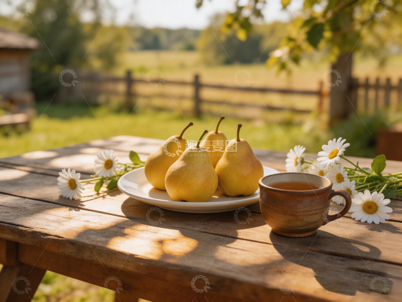 高清大图下载【趣麦麦图】田园风光梨茶静物摄影