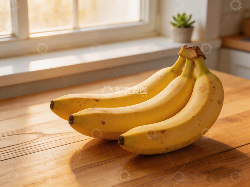 高清大图下载【趣麦麦图】阳光厨房香蕉静物摄影