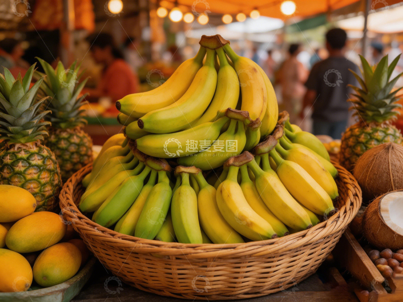 高清大图下载【趣麦麦图】热带水果市场摊位