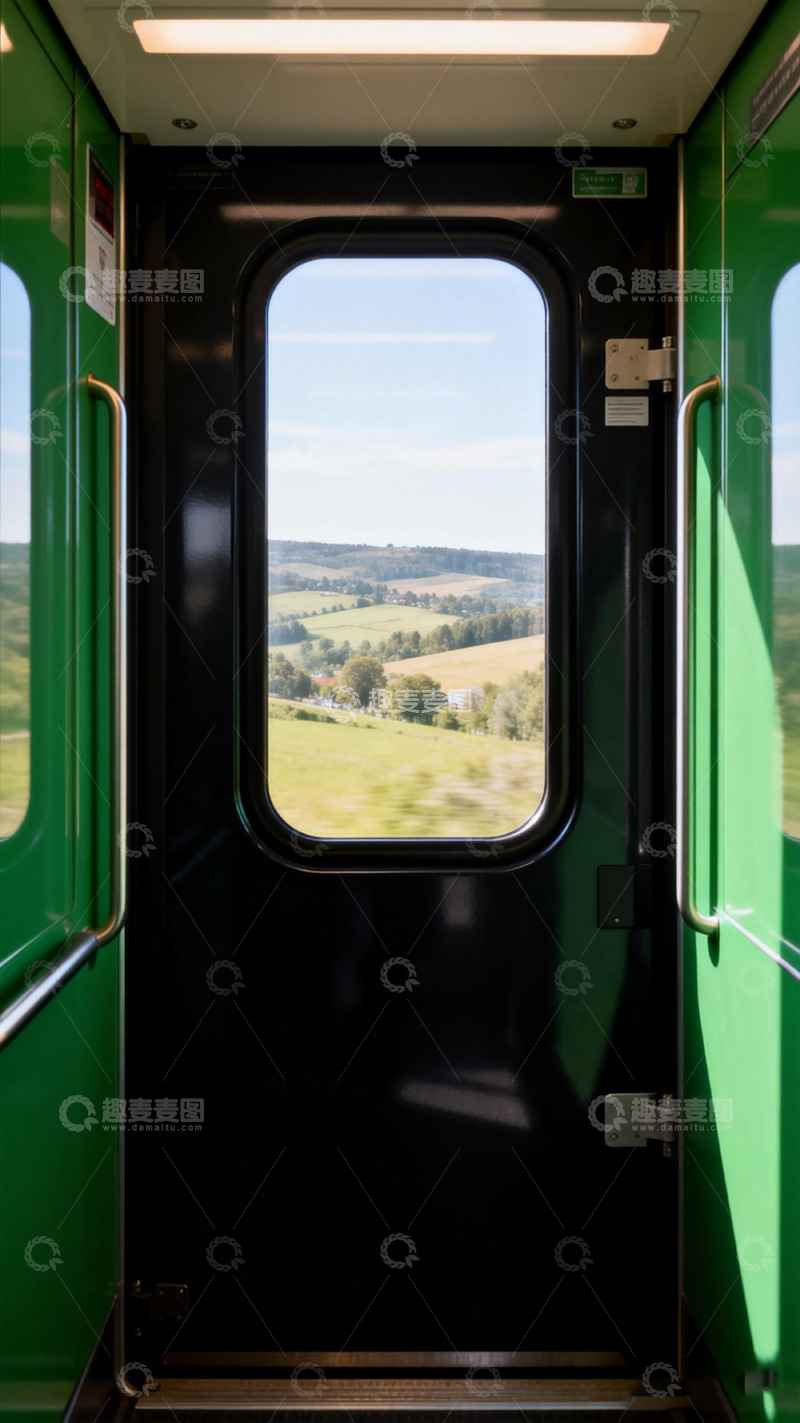 高清大图下载【趣麦麦图】火车窗景田园风光