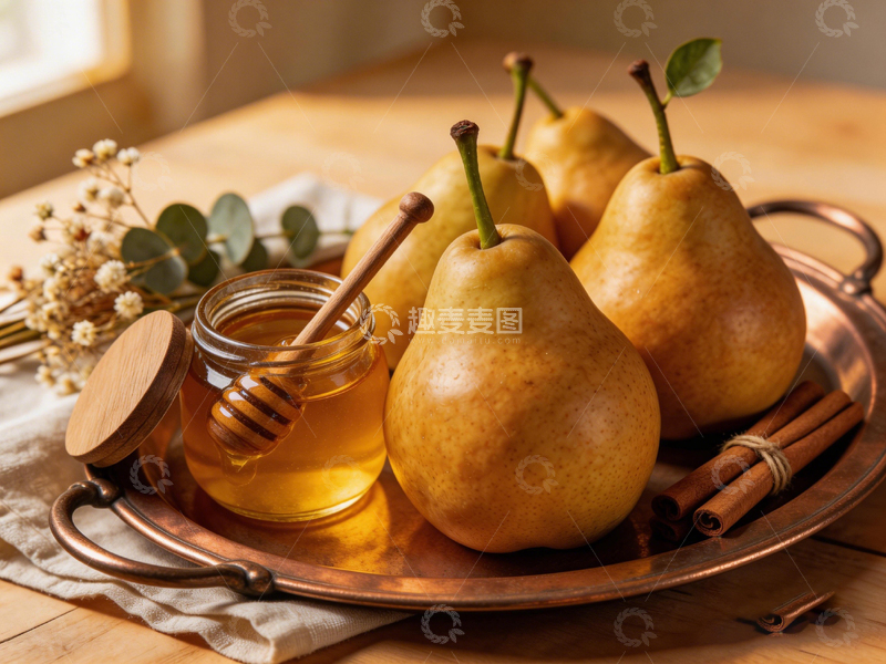高清大图下载【趣麦麦图】暖色调水果蜂蜜静物摄影