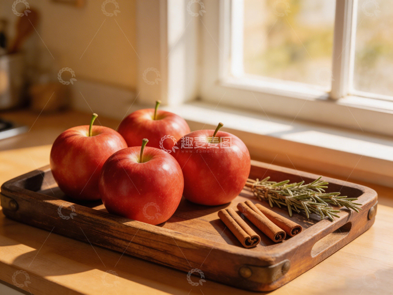 高清大图下载【趣麦麦图】温馨厨房苹果香料静物摄影