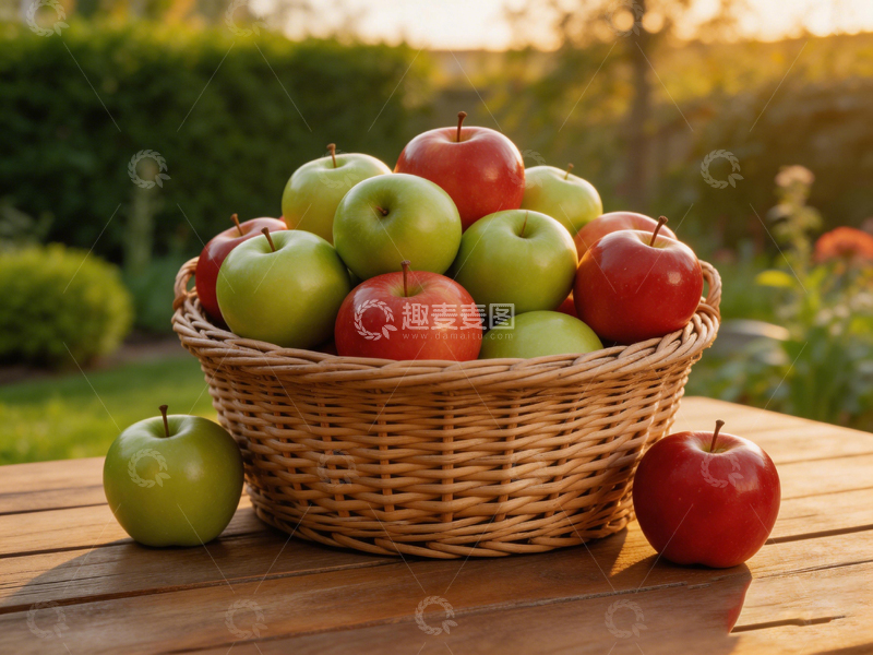 高清大图下载【趣麦麦图】田园风苹果篮子静物摄影