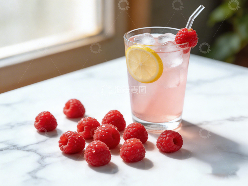 高清大图下载【趣麦麦图】清新饮品柠檬覆盆子