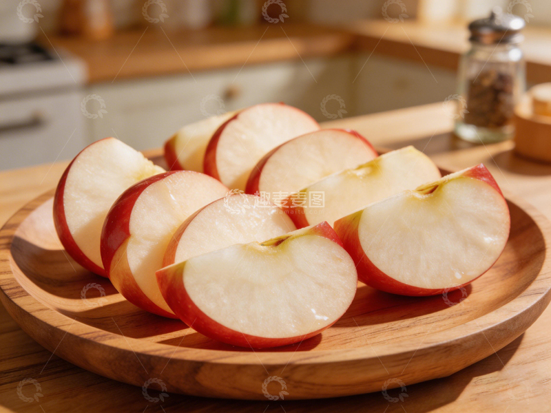 高清大图下载【趣麦麦图】厨房切苹果美食摄影