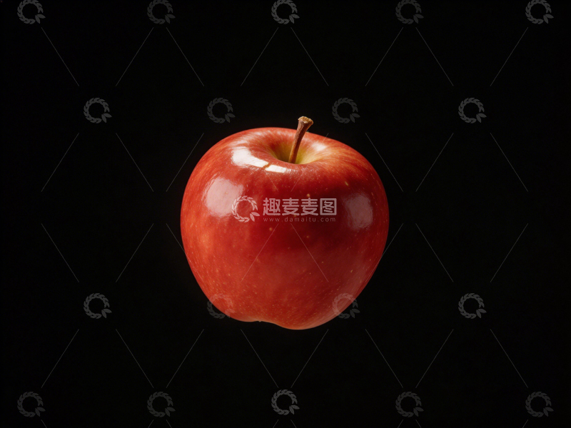高清大图下载【趣麦麦图】黑色背景红苹果特写