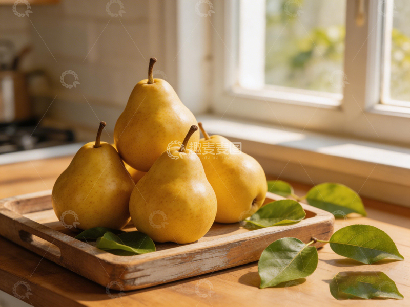 高清大图下载【趣麦麦图】厨房窗台梨子静物摄影