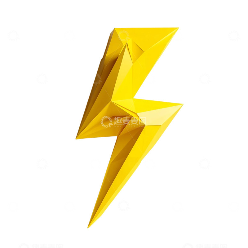 高清大图下载【趣麦麦图】极简几何风雷电雕塑