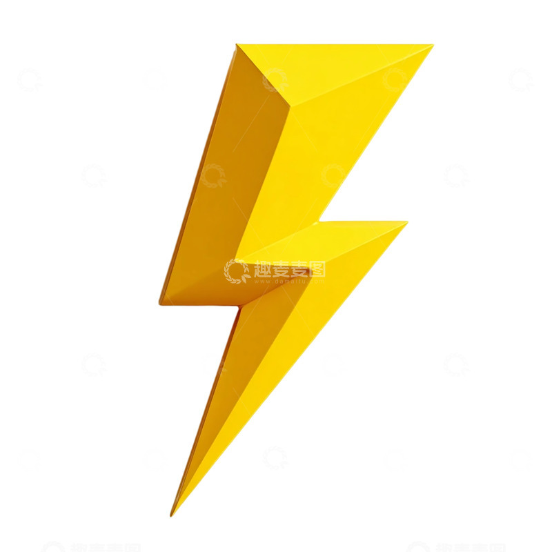 高清大图下载【趣麦麦图】闪电之光：黄色极简几何艺术
