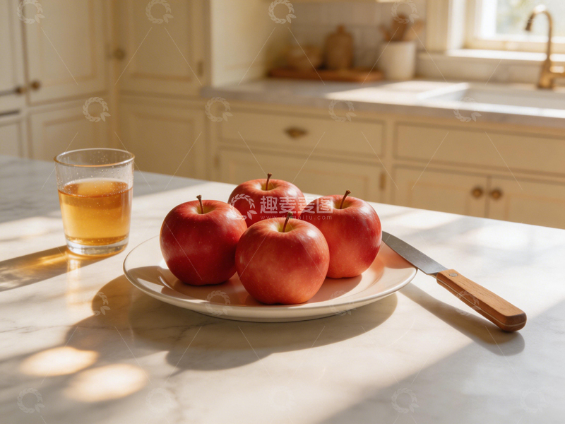 高清大图下载【趣麦麦图】厨房静物苹果果汁摄影