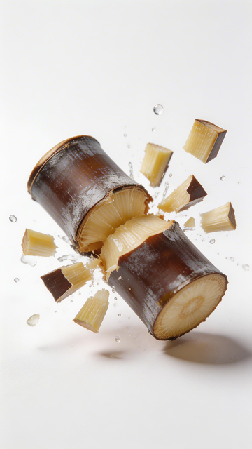 甘蔗断裂瞬间摄影