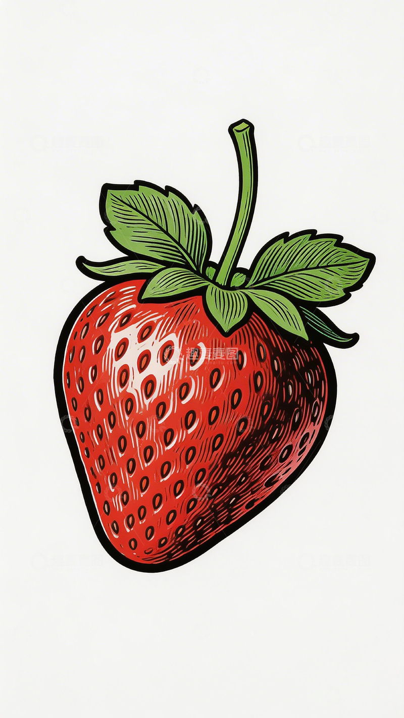 高清大图下载【趣麦麦图】插画风格草莓图案设计元素