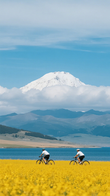 雪山骑行风景壁纸