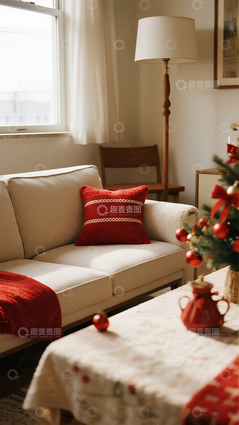 高清大图下载【趣麦麦图】圣诞装饰温馨家居客厅场景