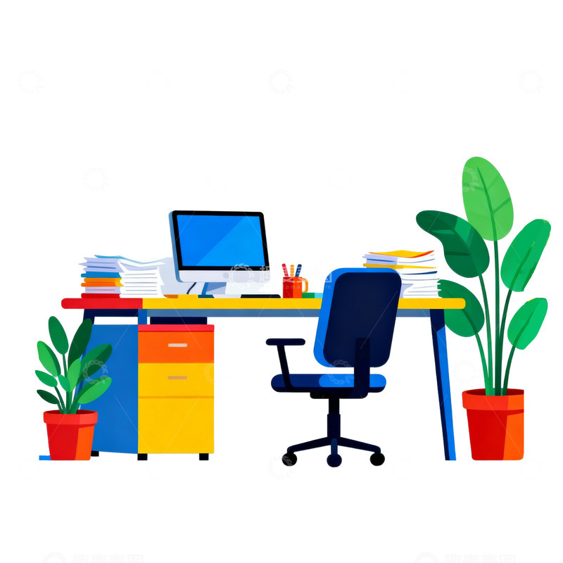 高清大图下载【趣麦麦图】办公室插画设计素材