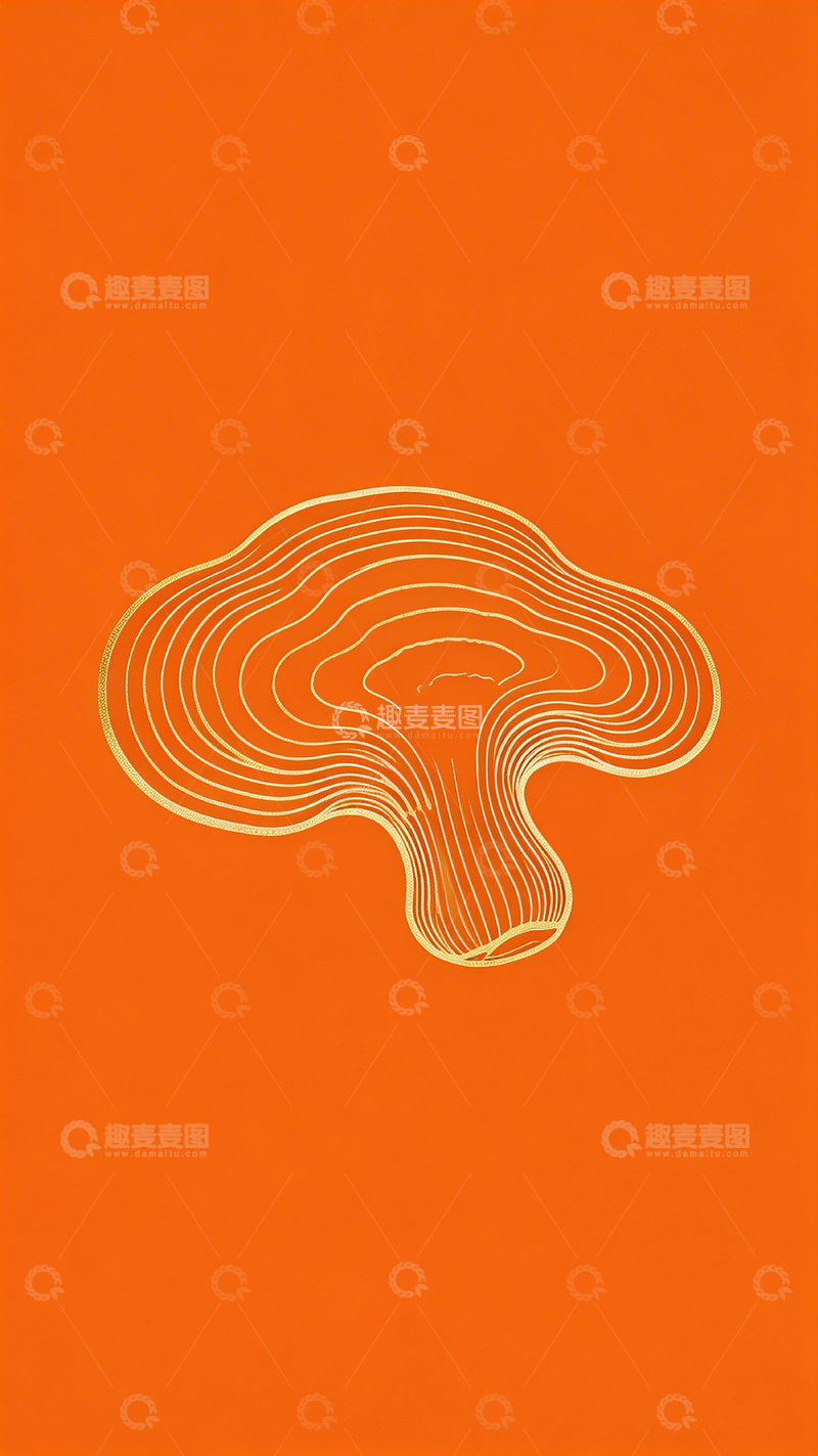 高清大图下载【趣麦麦图】简约线条蘑菇图案设计