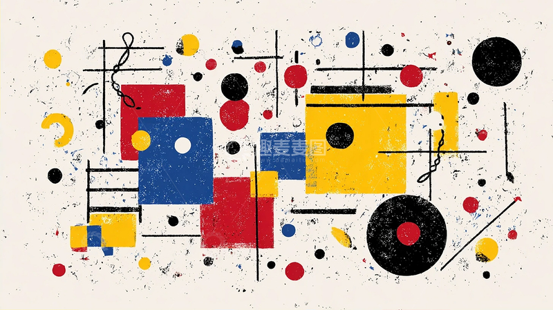 高清大图下载【趣麦麦图】抽象几何的彩色交响