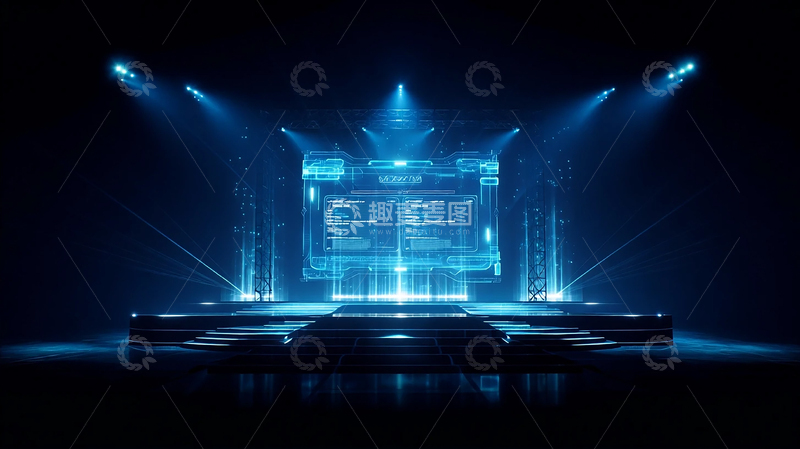 高清大图下载【趣麦麦图】超现实蓝色幻想空间