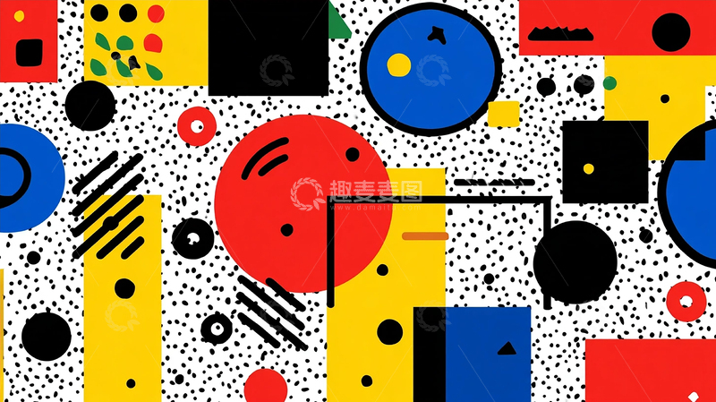 高清大图下载【趣麦麦图】点缀黑白奇幻的几何梦境