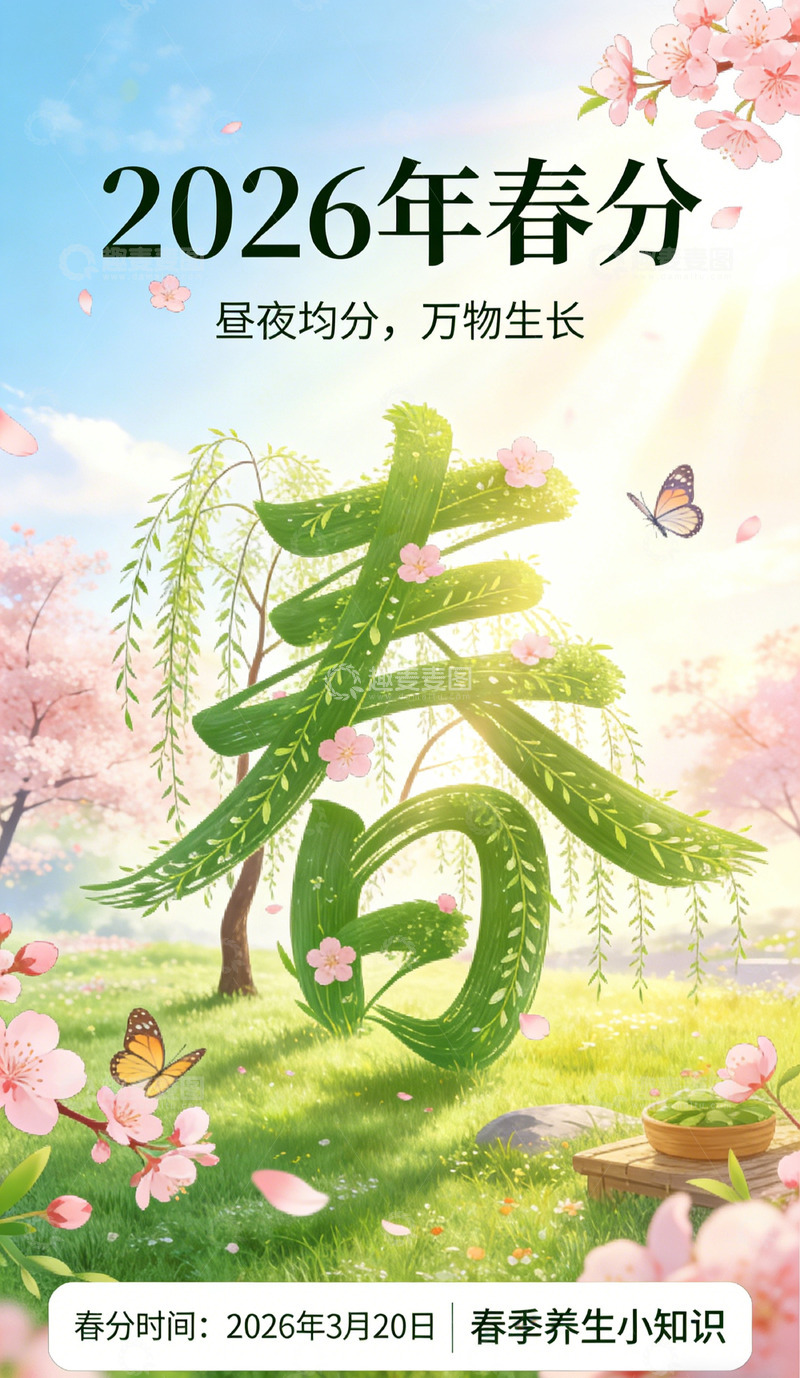 高清大图下载【趣麦麦图】春分海报设计素材