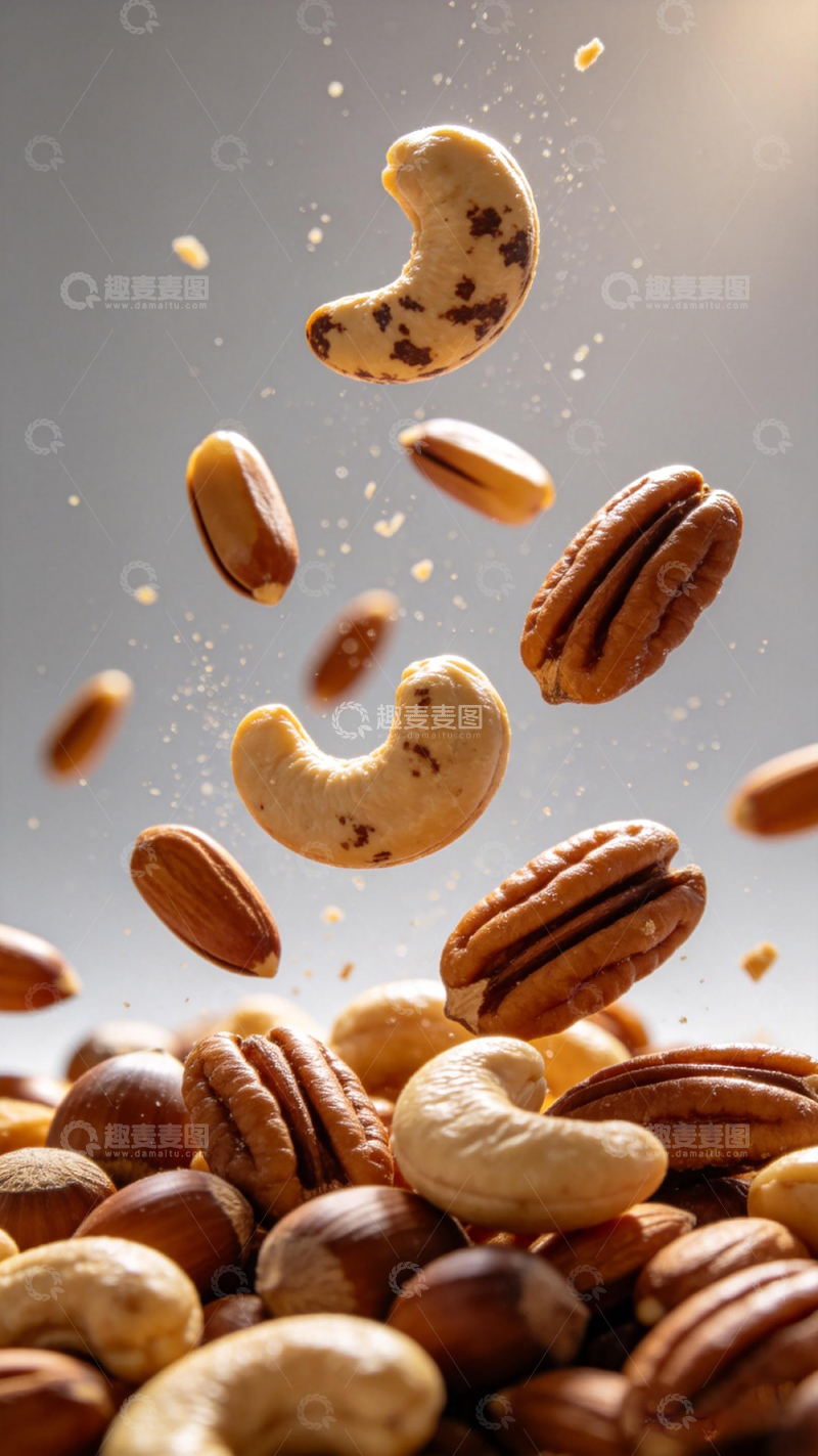 高清大图下载【趣麦麦图】坚果悬浮美食摄影