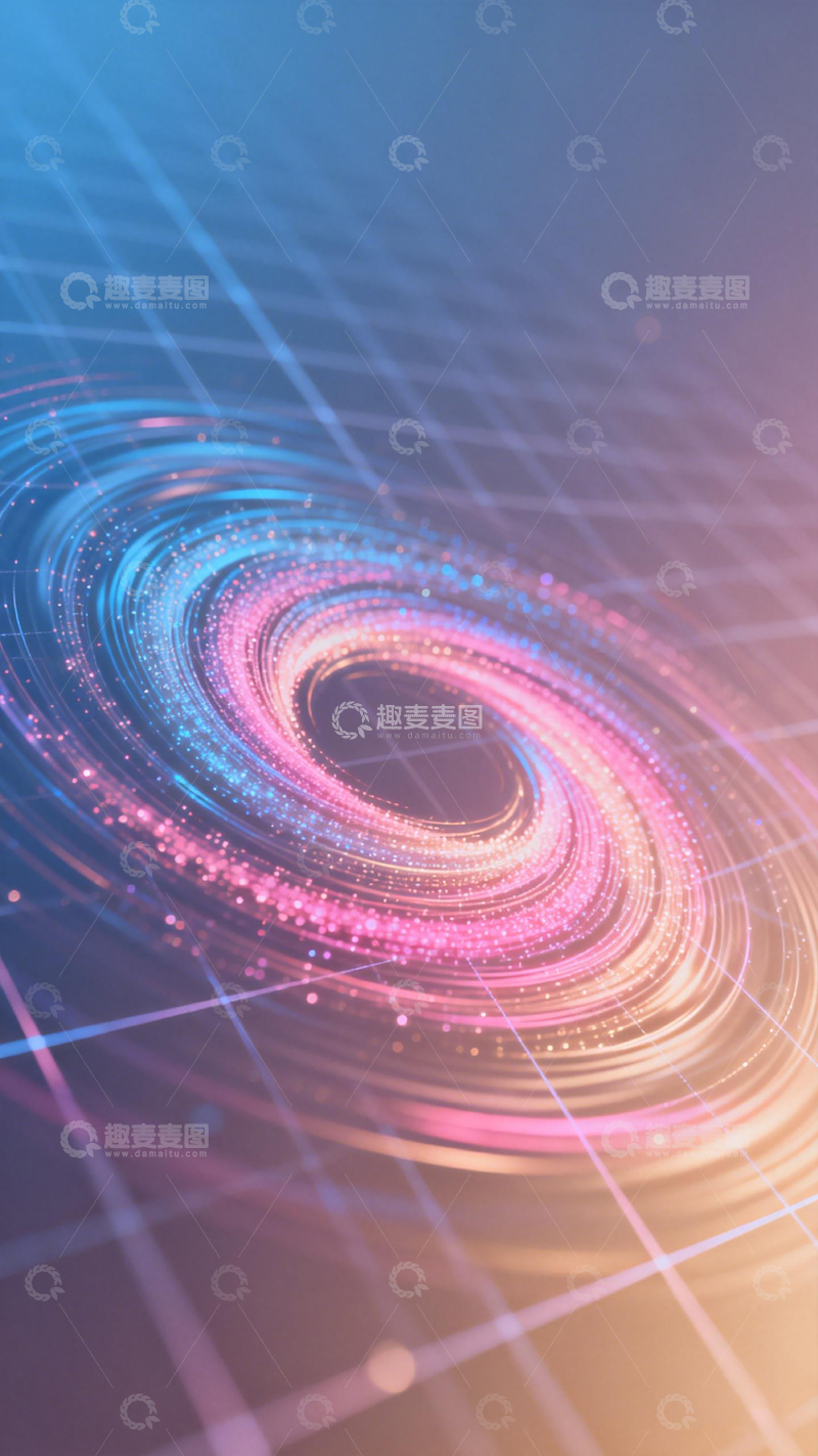 高清大图下载【趣麦麦图】炫目螺旋光效数字艺术