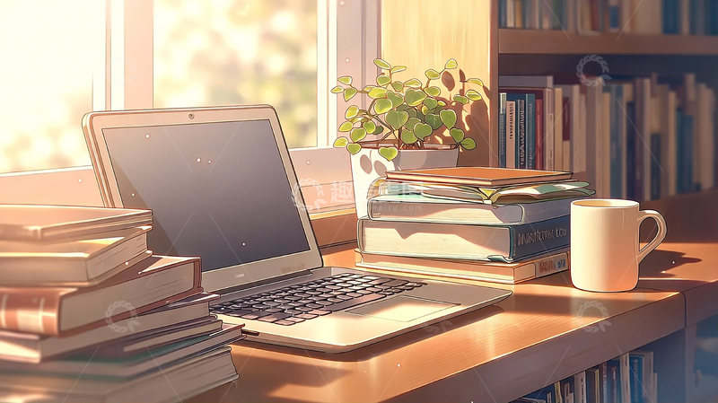 高清大图下载【趣麦麦图】书桌上的晨光与静谧时光