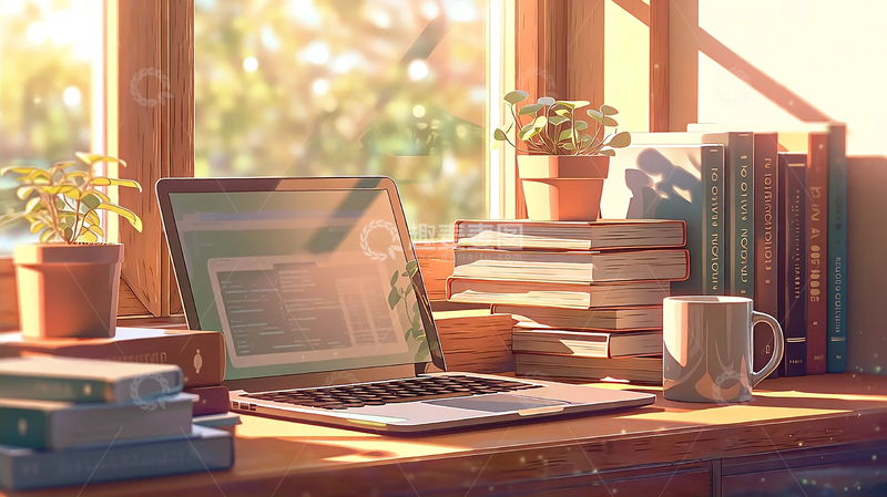 高清大图下载【趣麦麦图】温暖午后阅读角落