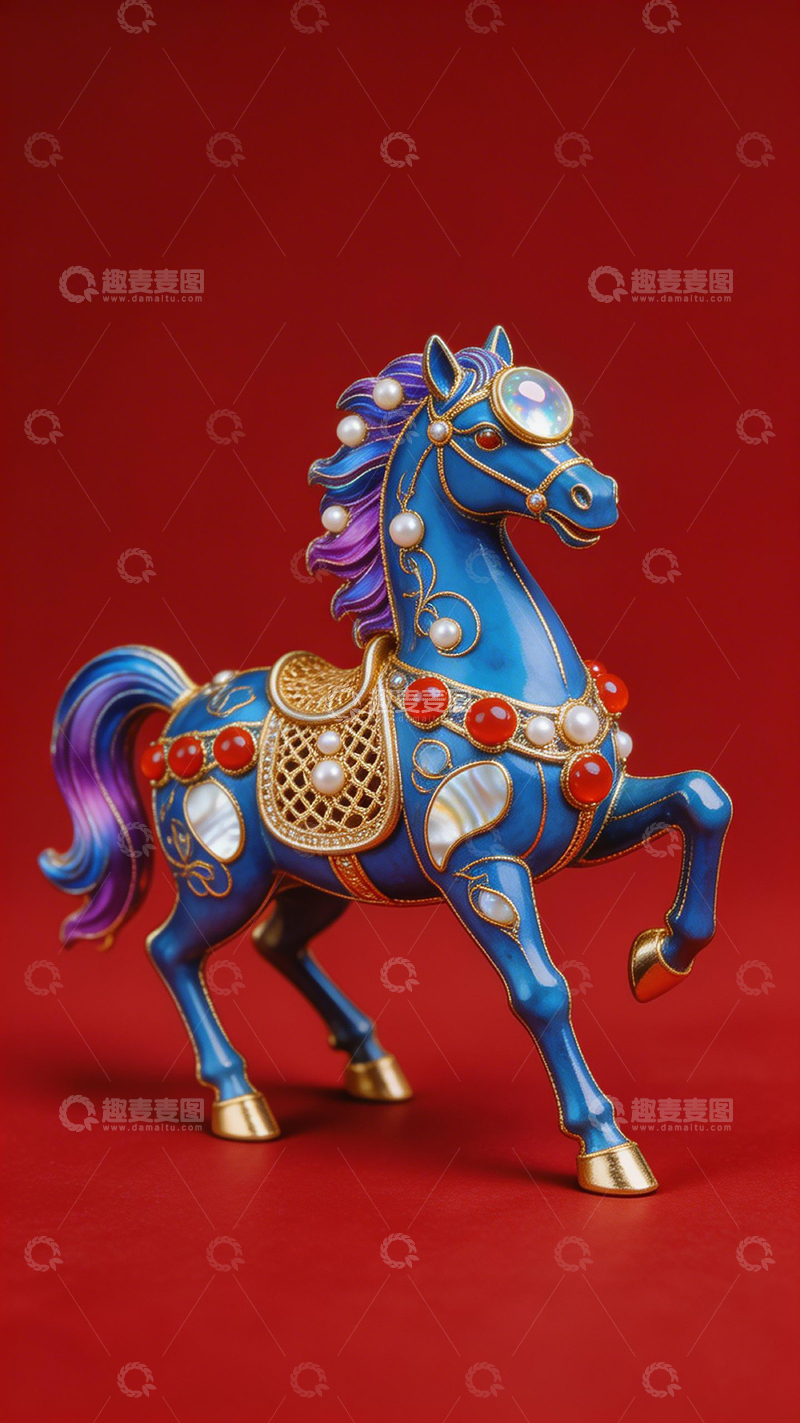 高清大图下载【趣麦麦图】华丽骏马装饰摆件