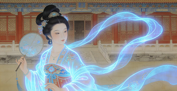 古风仙女宫殿特效插画