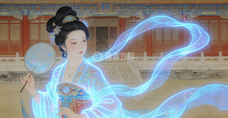 高清大图下载【趣麦麦图】古风仙女宫殿特效插画