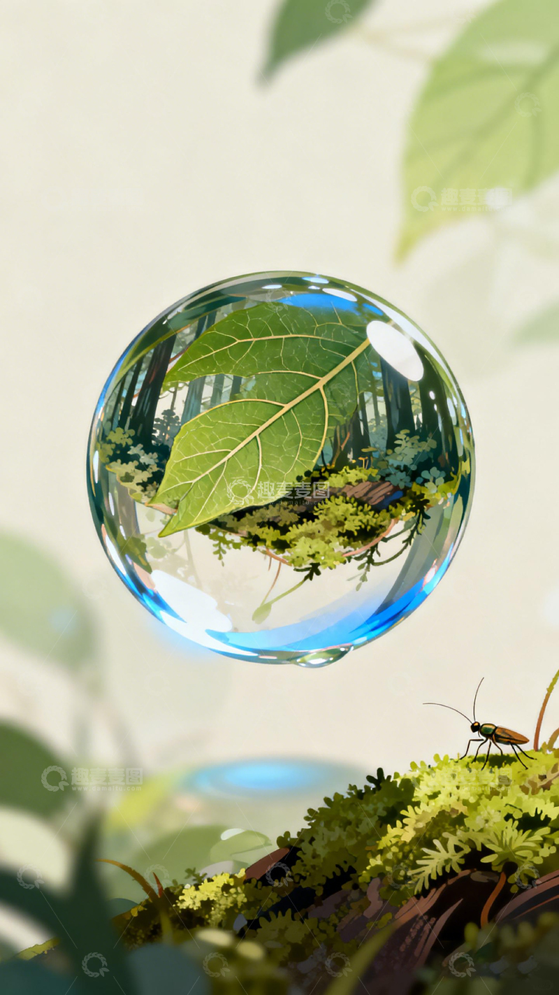 高清大图下载【趣麦麦图】梦幻水晶球植物微距摄影