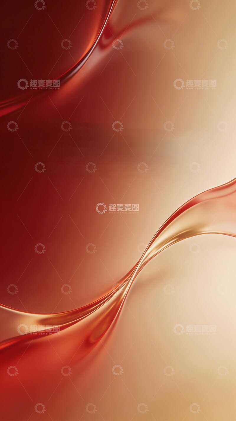 高清大图下载【趣麦麦图】红金色流动抽象艺术背景